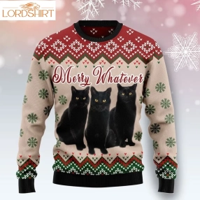 Black Cat Vintage Flower Ugly Sweater