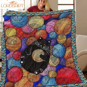 Black Cat Wool 3D Customized Quilt