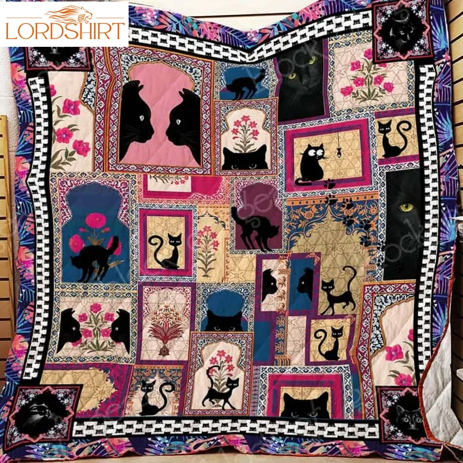 Black Cats 3D Quilt Blanket