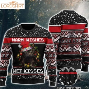 Black Cats Warm Wishes Wet Kisses Ugly Christmas Sweater, All Over Print Sweatshirt, Ugly Sweater, Christmas Sweaters, Hoodie, Sweater