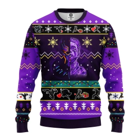 Black Panter Ugly Sweater Pupple