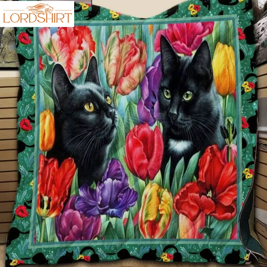 Blackcat Tulip 3D Customized Quilt