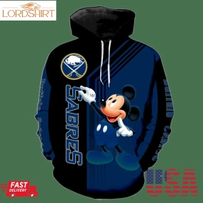 Buffalo Sabres Mickey Mouse New All Over Print V1532 Hoodie Zipper