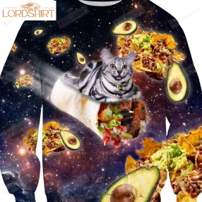 Burrito Cat Ugly Christmas Sweater, All Over Print Sweatshirt