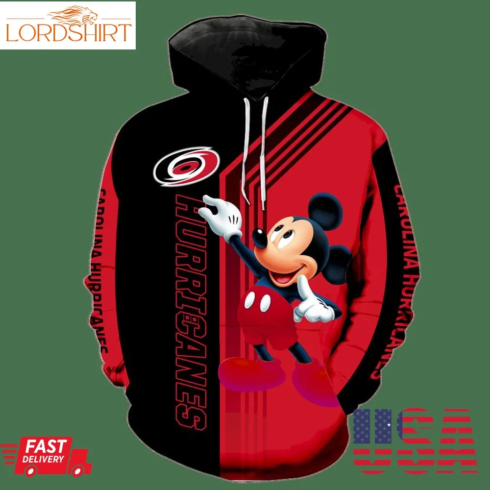 Carolina Hurricanes Mickey Mouse New All Over Print V1528 Hoodie