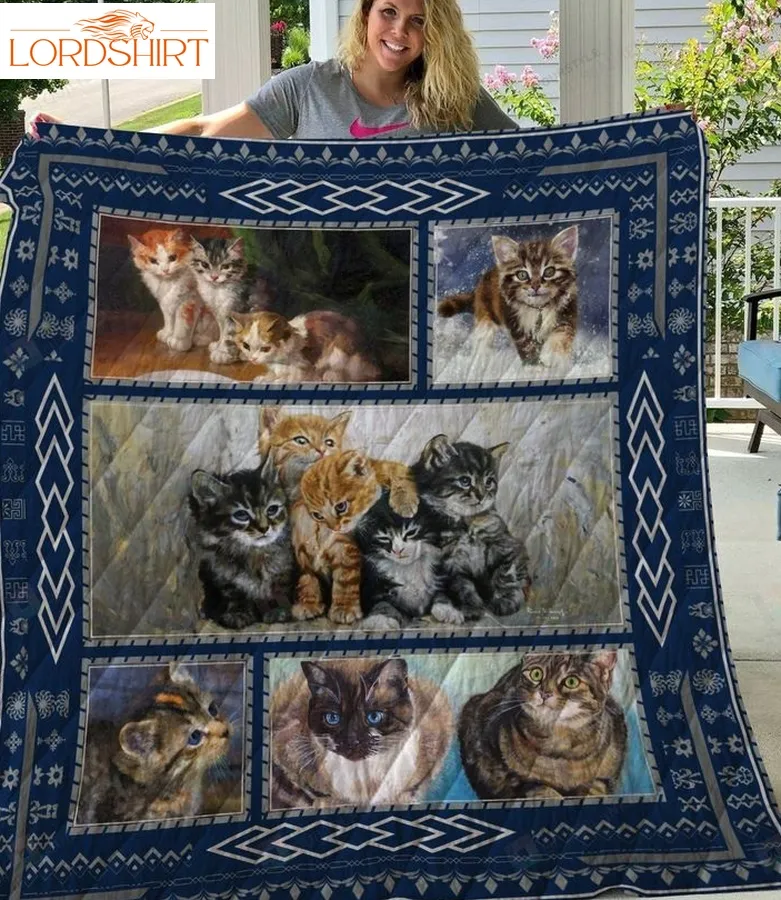 Cat And Kitties Quilt Blanket Great Customized Gifts For Birthday Christmas Thanksgiving Perfect Gifts For Cat Lover