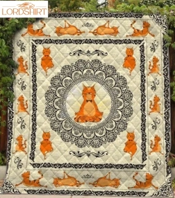 Cat Cat Love Yoga 3D Customized Quilt