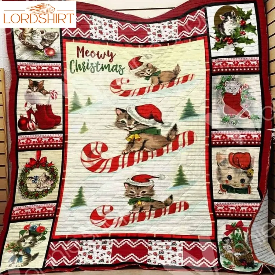 Cat Christmas 3D Customized Quilt