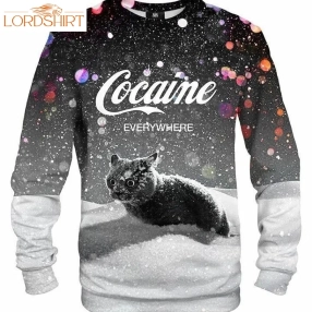 Cat Cocaine Snow Sweater