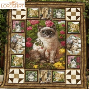 Cat Ct Over Flower 3D Customized Quilt