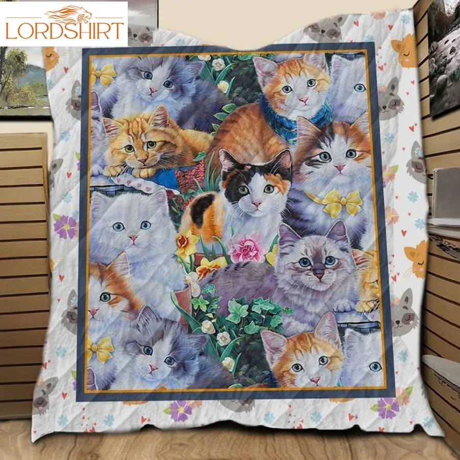 Cat Curious Kitten 3D Customized Quilt