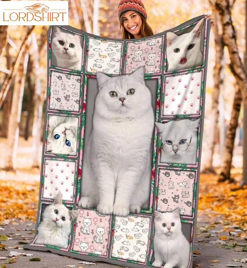 Cat Cute White Cats 3D Customized Quilt