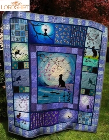 Cat Dark Cat Tree 3D Customized Quilt