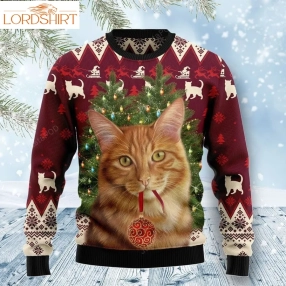 Cat Decor Pine Ugly Christmas Sweater, Ugly Sweater, Christmas Sweaters, Hoodie, Sweater