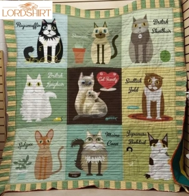 Cat Family 3D Customized Quilt Blanket