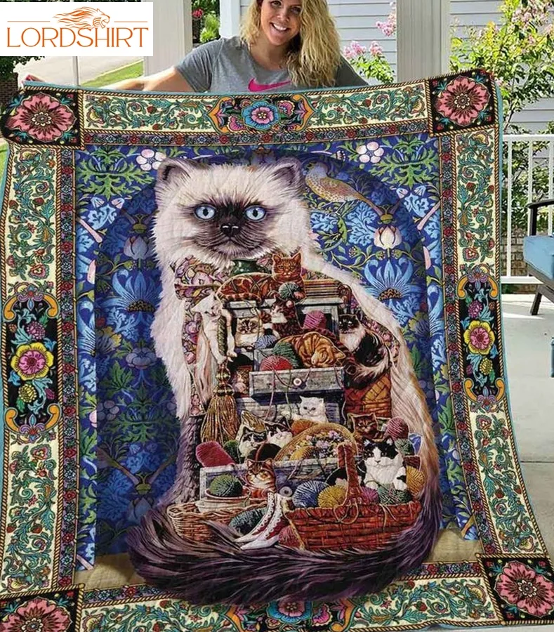 Cat Fell In Love Easy 3D Quilt Blanket