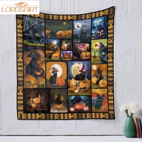 Cat Haloween Quilt Blanket