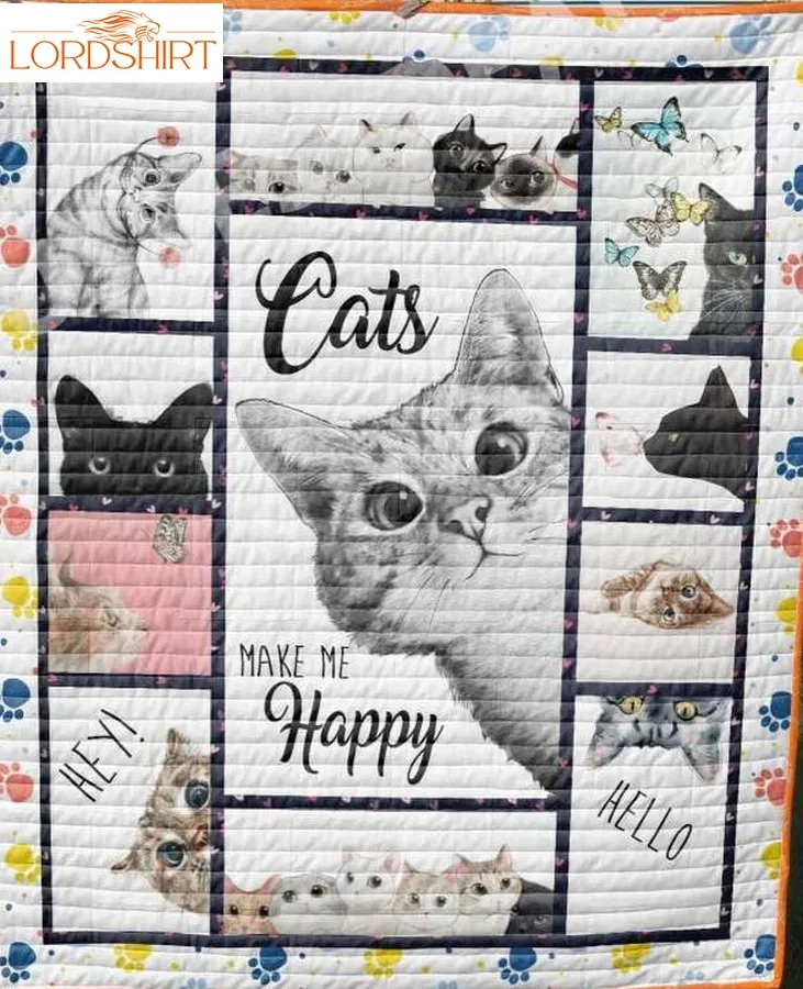 Cat Happy Time 3D Customized Quilt