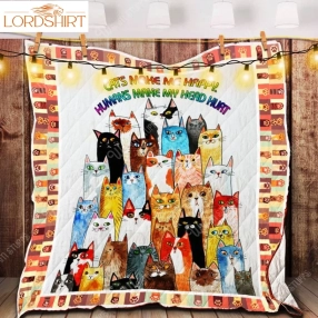 Cat Lady 3D Customized Quilt Blanket