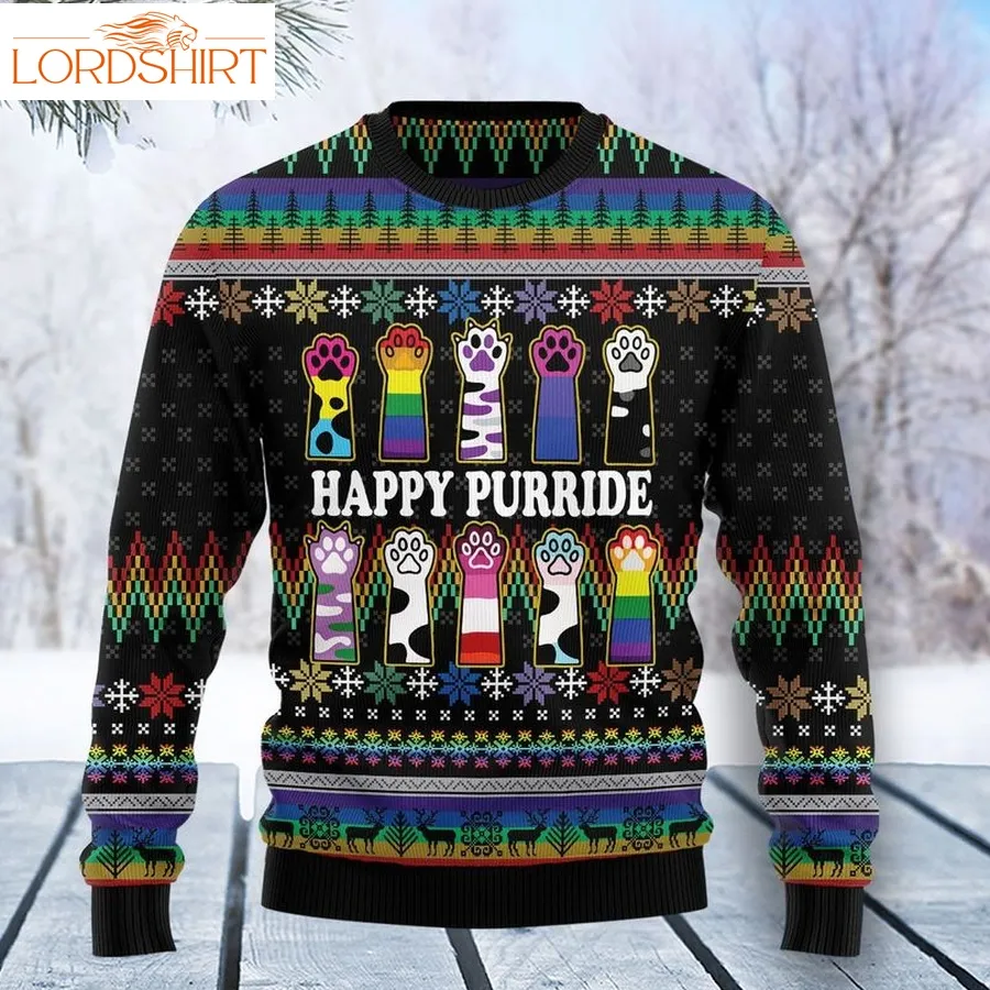 Cat Lgbt Color Ugly Christmas Sweater, All Over Print Sweatshirtt1711 Ugly Christmas Sweater, Ugly Sweater, Christmas Sweaters, Hoodie, Sweater