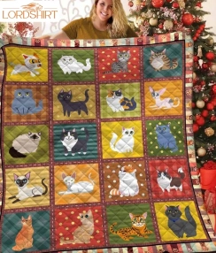 Cat Little Funny Cats 3D Customized Quilt