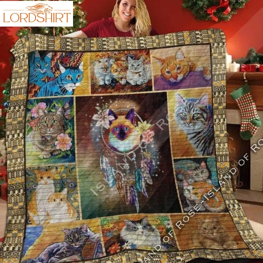 Cat Lovely So Much 3D Customized Quilt