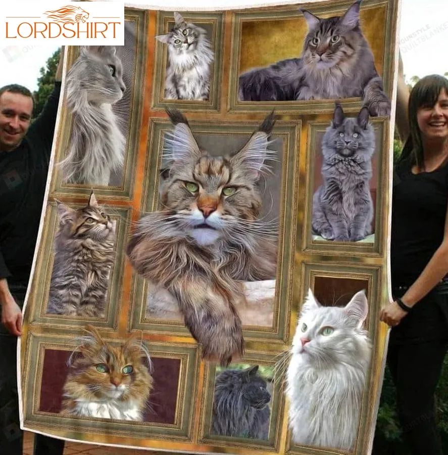 Cat Maine Coon Lovers Royal Big Hairy Cats Quilt Blanket Great Customized Blanket Gifts For Birthday Christmas Thanksgiving