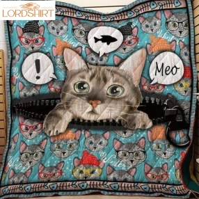 Cat Meo 3D Customized Quilt