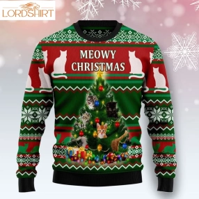 Cat Meowy Christmas Christmas Wool Sweater