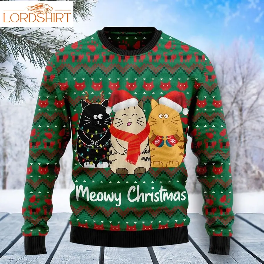 Cat Meowy Christmas  Ugly Sweater