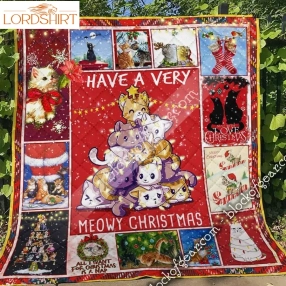 Cat Merry Meow 3D Quilt Blanket