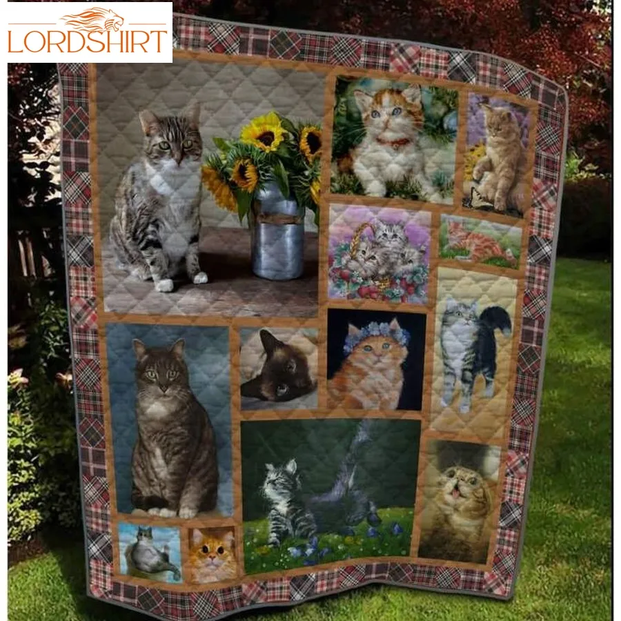 Cat Oil Paint Picture 3D Customized Quilt