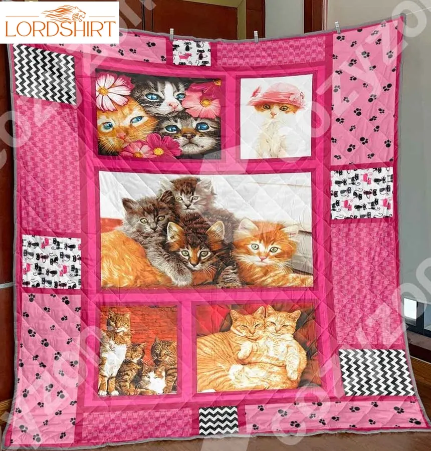 Cat Pink Club 3D Quilt Blanket