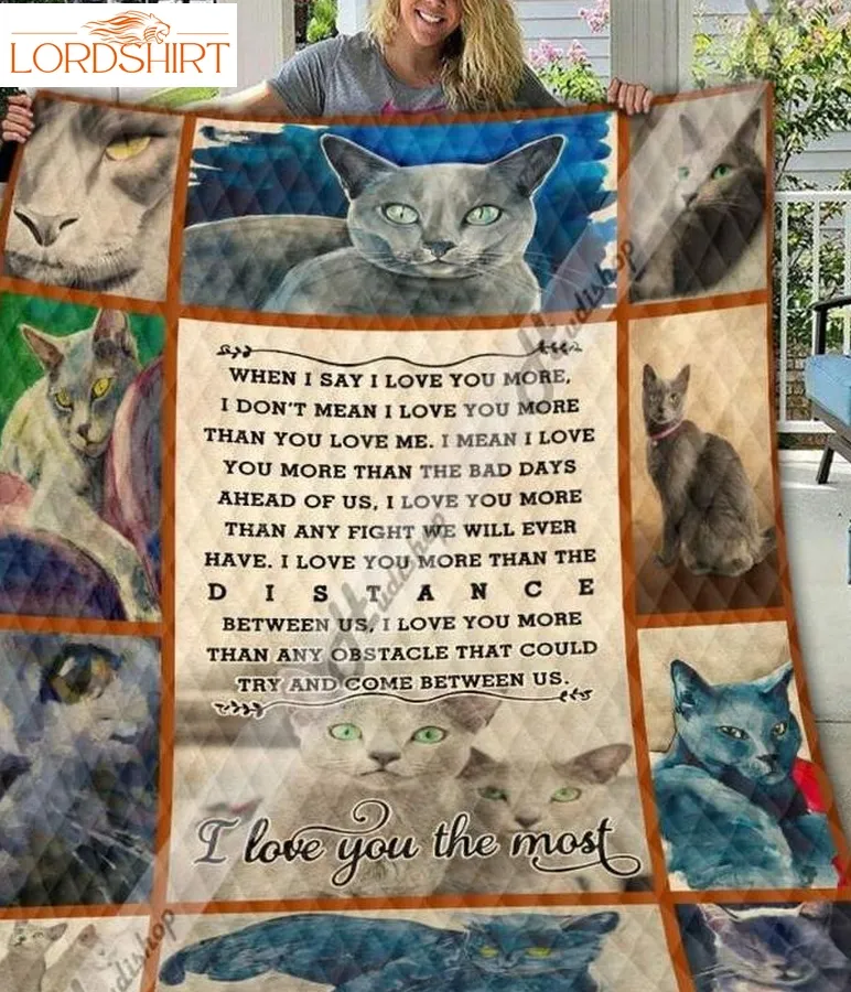 Cat Rusian Blue 3D Customized Quilt