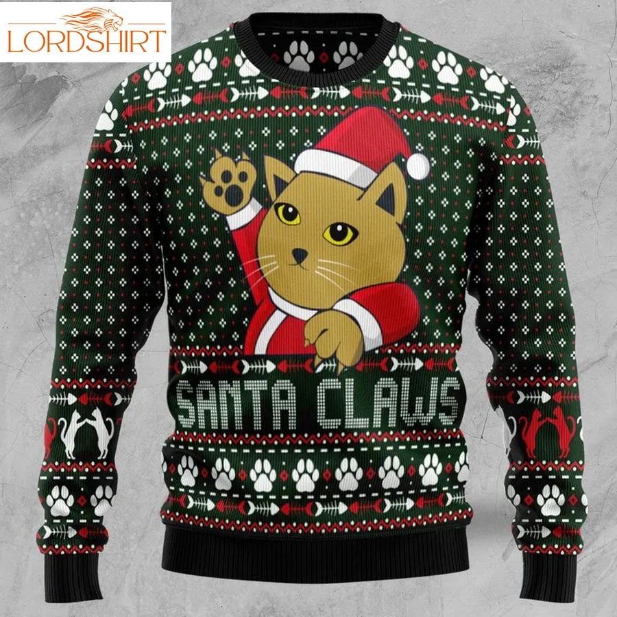 Cat Santa Claws Ugly Sweater