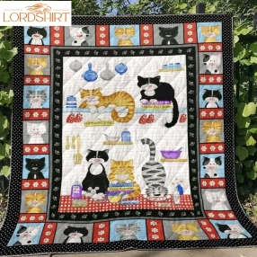 Cat Talk About Love 3D Customized Quilt