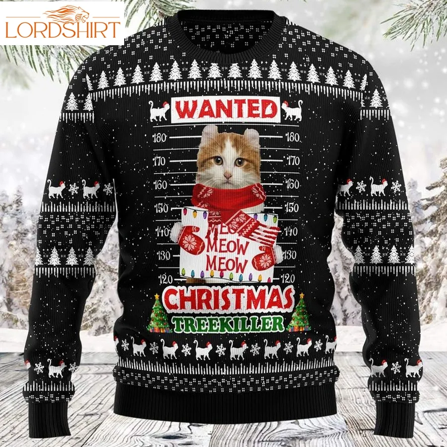 Cat Treekiller Custom Photo Tt89125 Unisex Womens And Mens, Couples Matching, Friends, Cat Lover, Funny Family Ugly Christmas Holiday Sweater Gifts 