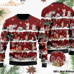 Cat Ugly Christmas Sweater For Cat Lovers On National Ugly Sweater Day And Christmas Time