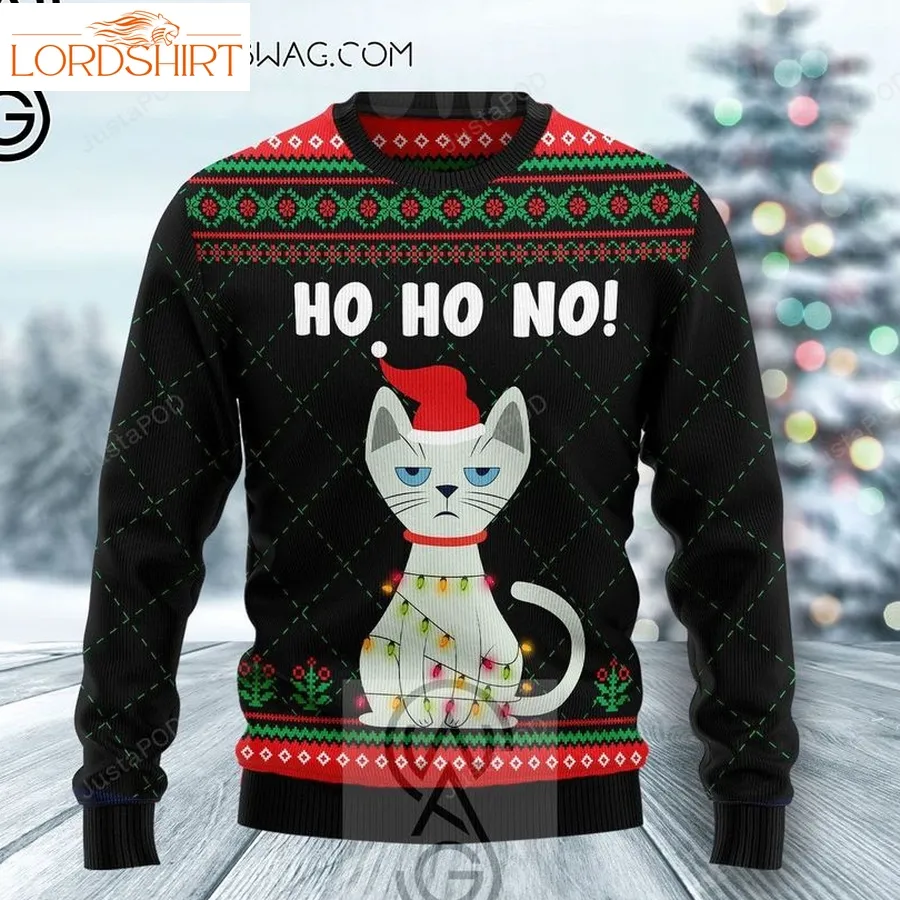 Cat With Christmas Light Knitting Pattern Ugly Christmas Sweater