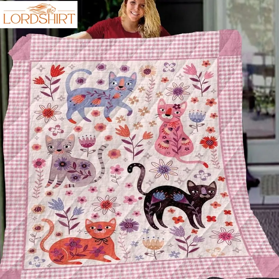 Cats And Plants 3D Customized Quilt