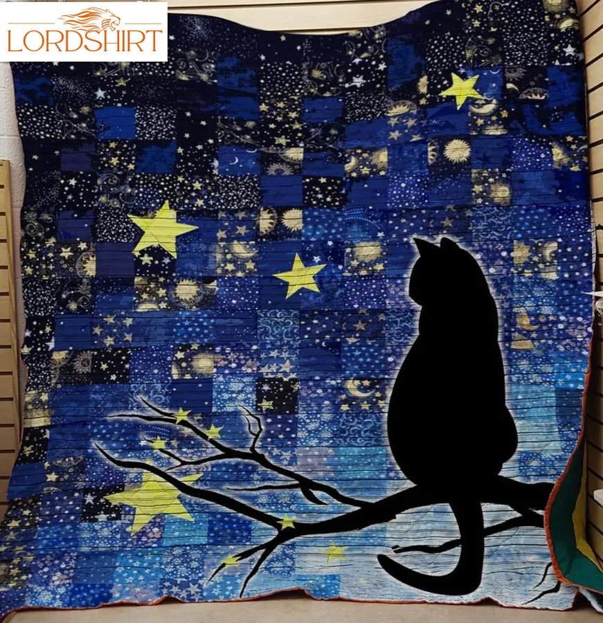 Cats And Stars 3D Customized Quilt Blanket