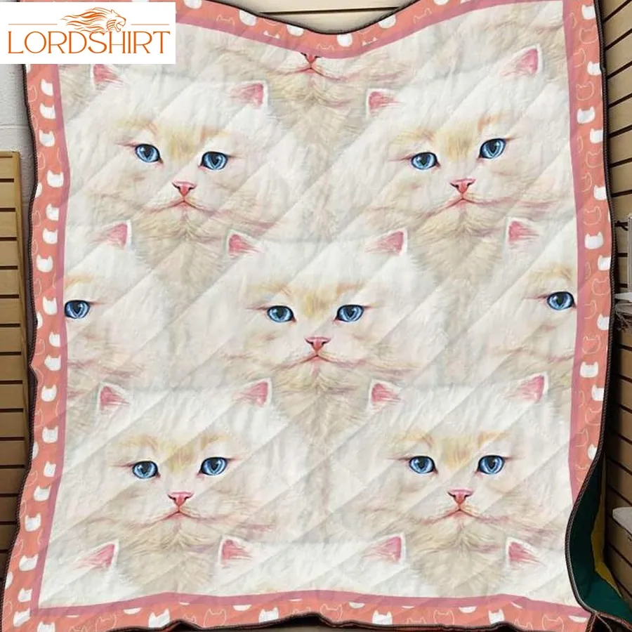 Cats Blush Pink 3D  Customized 3D Customized Quilt