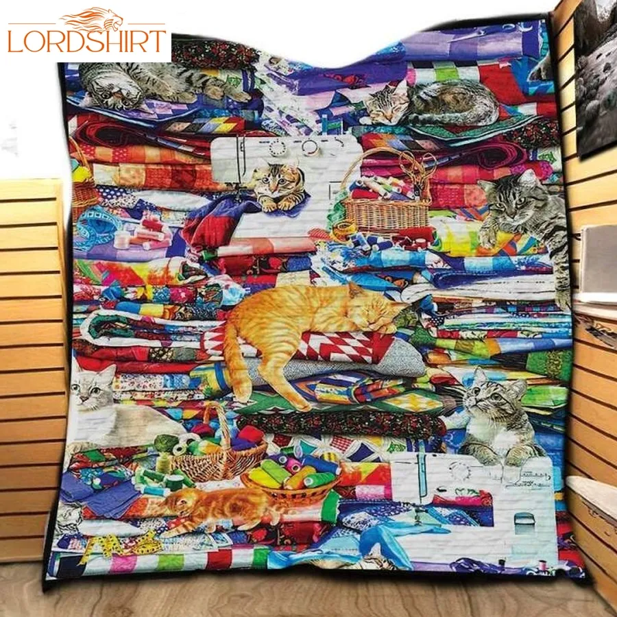 Cats Cuddling 3D Customized Quilt