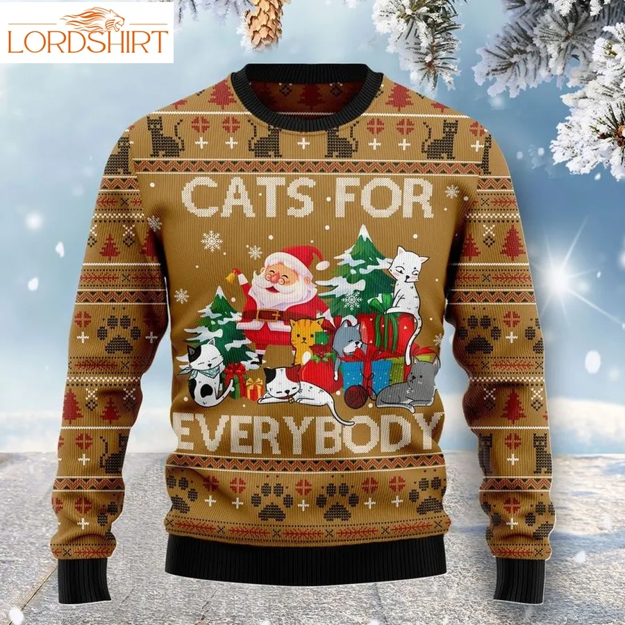 Cats For Everybody Ugly Christmas Sweater, All Over Print Sweatshirt, Ugly Sweater, Christmas Sweaters, Hoodie, Sweater