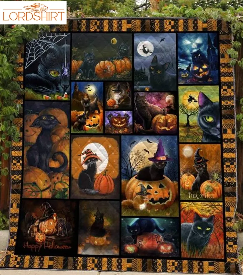 Cats Haloween 3D Customized Quilt Blanket