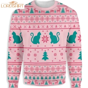 Cats Love Christmas Ugly Sweater 3D