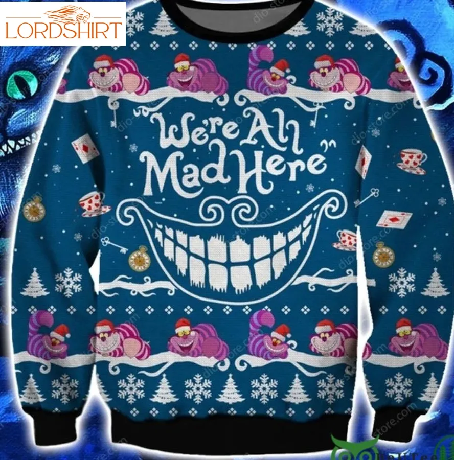 Cheshire Cat 3D Christmas Ugly Sweater