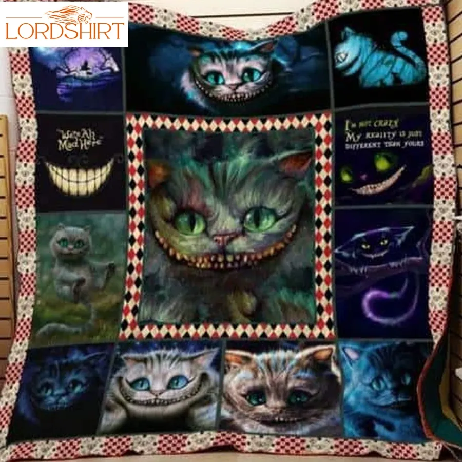 Cheshire Cat Smiling Quilt Blanket Great Customized Gifts For Birthday Christmas Thanksgiving Perfect Gifts For Cat Lover