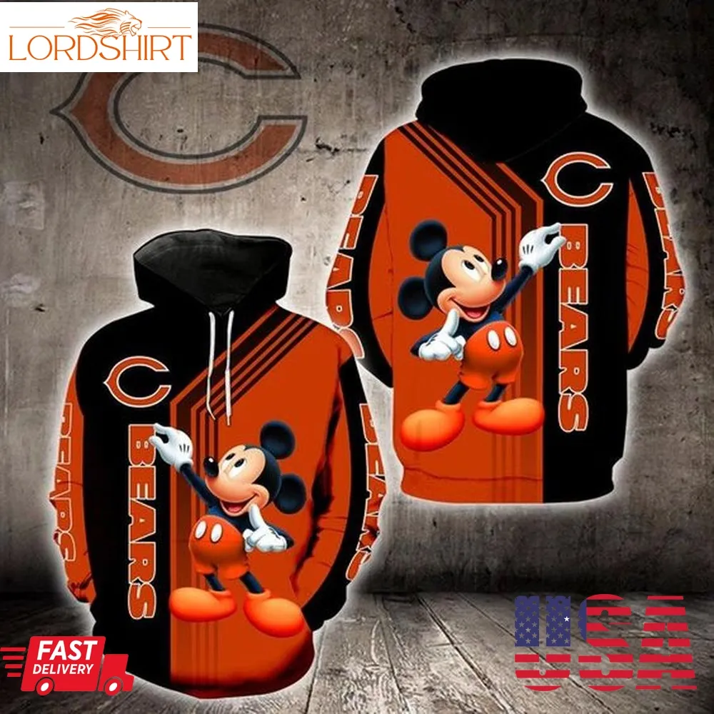 Chicago Bears Mickey Mouse 3D Hoodie