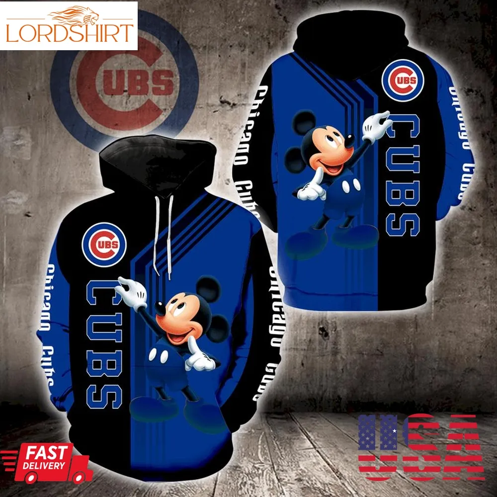 Chicago Cubs Mickey Mouse Full Print V1498 Hoodie